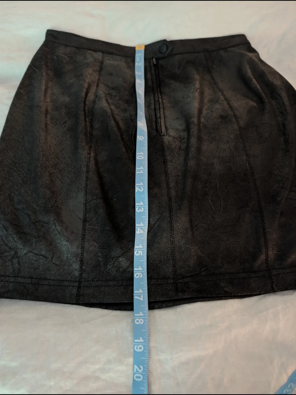 ​Free People Black Ruched Faux Suede Mini Skirt Size M
